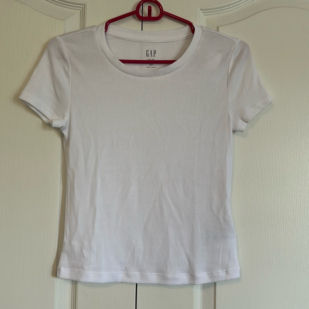 Gap White Rib Cropped Tee